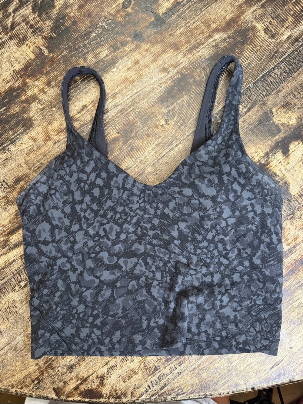 lululemon athletica Black and Charcoal Patterned Align Tank Top